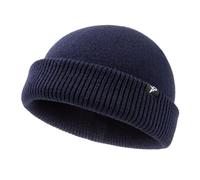 Comhats Mens Fisherman Beanie for Women Trawler Beanie Winter Hat Warmer Knitted Cuffed Hat for Walking Work Snow Gift UK Navy Blue M/L