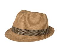 Comhats Unisex Summer Panama Fedora Trilby Straw Sun Hats for Men Women Safari Beach Hat Packable XS-XXXL (UK, Alpha, L, 16010_Khaki Black)