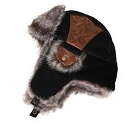 Comhats Unisex Winter Hats for Men Womens Faux Fur Earflap Hunting Shooting Hat Warm Ushanka Russian Trooper Trapper Outdoor Ski Fashion Black 60-62CM