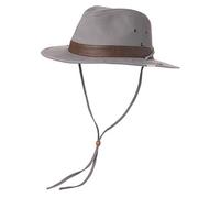 Comhats UPF 50 Cotton Safari Fedora Men, Women UV Protection Sun Hat for Fishing Hiking Walking, Summer Bush Hat, Wide Brim Travel Adventurer Hat, Grey XXL