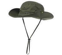 Comhats UPF 50 Wide Brim Sun Hats Summer Mesh UV Protection Safari Hat Fishing Hiking Boonie Hats with Chin Strap Waterproof and Breathable, 00702_Army Green, XL/XXL