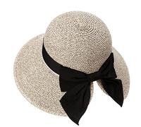 Comhats Womens Sun Hat Ldies UV Protection Straw Beach Hat Foldable Summer Hats UPF 50 Floppy Panama Fedora Safari Sunhats Wide Brim 57cm Coffee