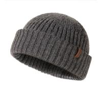 Comhats Wool Fisherman Beanie Hats for Men Winter Fashion Knitted Hats Warm Cuffed Skull Cap Gifts Running Ski Big Cold Weather Dark Grey X-Large XX-Large XL XXL