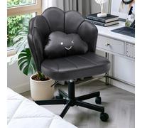 Comhoma Office Desk Chair Makeup Vanity Chair Swivel Height Adjustable Bedroom Dressing Table Chairs Black Pu