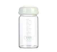 Comi Baby Glass Breastmilk Storage Bottles Grey 6.oz 180ml Reusable Wide Neck Bottles with Screw Ring Sealing Disk BPA-Free Leak-Proof Breastfeeding Milk Collection Fits Breast Pumps & Nipples