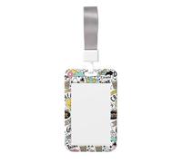 Comic Ar Id Badge Holder with Detachable Neck Strap, Waterproof Vertical Name Card Holders, for Nurse Students Teachers Staff