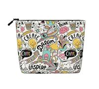 Comic Ar Portable Makeup Case Fake Hemp, Women's Travel Organizer Large Capacity Zippered Pouch