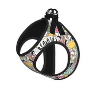 Comic Ar Print Adjustable Harness Leash Set For Cats And Dogs, Soft Breathable Kitten Puppy Mesh Vest With Reflective Design, Escape-Proof Lead For Small Pets Walking Training