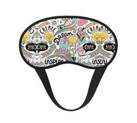 Comic Ar Print Blackout Sleep Mask, with Adjustable Strap for Travel, Night Work, Nap, Office