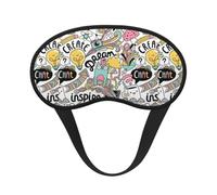 Comic Ar Print Blackout Sleep Mask, with Adjustable Strap for Travel, Night Work, Nap, Office