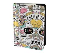 Comic Ar Print Passport Holder 5.5in,Leather Passport Book Cover -Travel Passport Holder