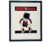 Comic Art Dennis the Menace Menaces Medium Handmade Framed Screen Print, Cotton, Red