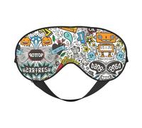 Comic Art Night Mask Soft Reversible Eye Cover Adjustable Strap Light Blocking Comfortable Rest