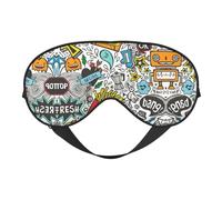 Comic Art Print Sleep Eye Mask with Adjustable Strap Soft for Airplane Travel Relax Yoga Nap Meditation