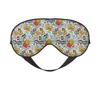 Comic Art Printing All-Occasion Sleep Eye Mask with Double Sides Adjustable Strap Perfect for Shifts & Travel