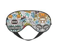 Comic Art Printing Reversible Design Sleep Mask, Ideal for Camping, Meditation & Shifts, Snug Fit,No Light Leakage