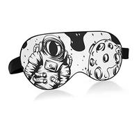 Comic Astronaut with Moon Sleep Eye Mask, Sleeping Mask & Blindfold with Elastic Headband Soft Comfort Eyeshade Sleep Cover for Travel Yoga Nap
