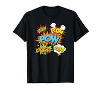 Comic Book Bam Pow Crash Boom Zap Bubbles in Bright Colors T-Shirt
