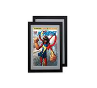 Comic Book Frame 2 Pack, **NEW MDF Frame (Black Frame Gray Mat)