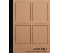 Comic Book Layout Notebook, Double-sided pages: Blank comic templates, double-sided pages, notebook size 8.5x11 inches, craft paper cover 2 for cartoon story drawing & writing, sketching and coloring