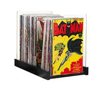 Comic Book Storage Holder,Display Case for Collectors - Patent Pending Wood & Acrylic Comics Box, Bin & Organizer,Stores Up To 150 Issues,14.5x8 Inches (Black)