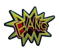 Comic Book Text Bubble Iron On Motif Coat Bag Etc 12 Design Buy 1 2 Patches 338D, 01 Bang Yellow Red Sky 10 by 8, 1