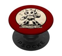 "Comic Books, Yeah!" Cute Retro Manga Robot Design PopSockets Adhesive PopGrip