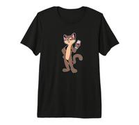 Comic cat Enjoying a Glass of Wine - Wine Drinker Premium T-Shirt