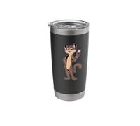 Comic cat Enjoying a Glass of Wine - Wine Drinker Stainless Steel Insulated Tumbler