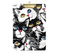 Comic Cats Black White Custom clipboard Standard Hole for 5th Grade Classroom Essentials for Teachers Size 9 x 12 Gold