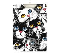 Comic Cats Black White Custom clipboard Standard Hole for 5th Grade Classroom Essentials for Teachers Size 9 x 12 Silver