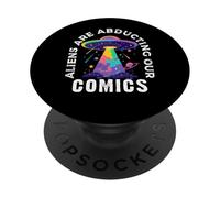 Comic Collector Graphic Novel Reader Funny Alien Quote PopSockets Adhesive PopGrip
