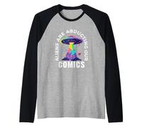 Comic Collector Graphic Novel Reader Funny Alien Quote Raglan Baseball Tee
