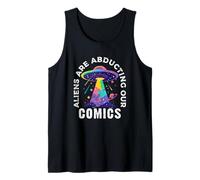 Comic Collector Graphic Novel Reader Funny Alien Quote Tank Top