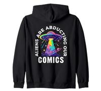 Comic Collector Graphic Novel Reader Funny Alien Quote Zip Hoodie