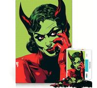 Comic Female Devil 1000 Piece Puzzle For Teenagers Mental Sharp, Stress Relief Play, Family Game, Home Display (50x75cm)