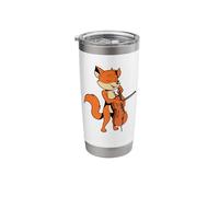 Comic Fox Plays Cello Stainless Steel Insulated Tumbler