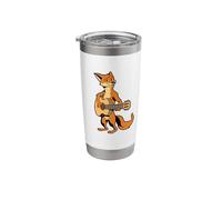 Comic Fox Plays Guitar Stainless Steel Insulated Tumbler