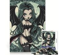 Comic Gothic Vampire Sexy Jigsaw for Teenagers 1000 Pieces Brain Power, Clean Cut, Fun Challenge, (38x52cm)