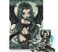 Comic Gothic Vampire Sexy Jigsaw for Teenagers 1000 Pieces Brain Power, Clean Cut, Fun Challenge, (38x52cm)