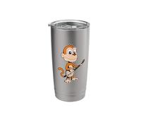 Comic Monkey Playing Banjo Stainless Steel Insulated Tumbler