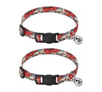 Comic Red Ambulance Car Dog Collars Small Size Quick Release Buckle Dog Collar for Girls and Boys 2 Pcs