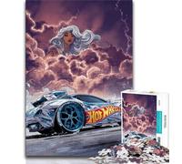 Comic Storm Sports Car Jigsaw Puzzles for Adults Teenagers Jigsaws Puzzle,Learning Educational Toys Family Games with Matching Poster And Trivia Sheet (38x26cm)