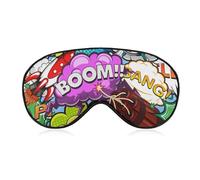 Comic Style Cute Soft Sleep Mask with Adjustable Strap Eye Masks Cover Blocks Light for Women Men
