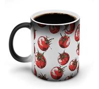 Comic Style Tomatoes Color Changing Mug Heat Changing Coffee Mugs Funny Heat Activated Mug Ceramic Magic Cup Novelty Coffee Mugs 12 Oz Unique Tea Cup Birthday Gift for Women Men