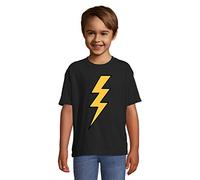 Comic Style Yellow Lightning Bolt Black Colorful Kids T-Shirt 130-140cm (10year)
