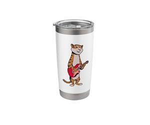 Comic Tiger Plays Electric Guitar Stainless Steel Insulated Tumbler