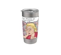 Comic Woman Does Not Know Where to Start Stainless Steel Insulated Tumbler