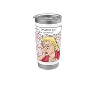 Comic Woman Does Not Know Where to Start Stainless Steel Insulated Tumbler