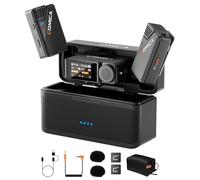 COMICA BooMax Wireless Lavalier Microphone, Dual Lapel Microphone for iPhone/Android/Camera/PC, 48KHz/32-Bit Audio, 32GB Memory, Touch Screen, for Video & Podcast